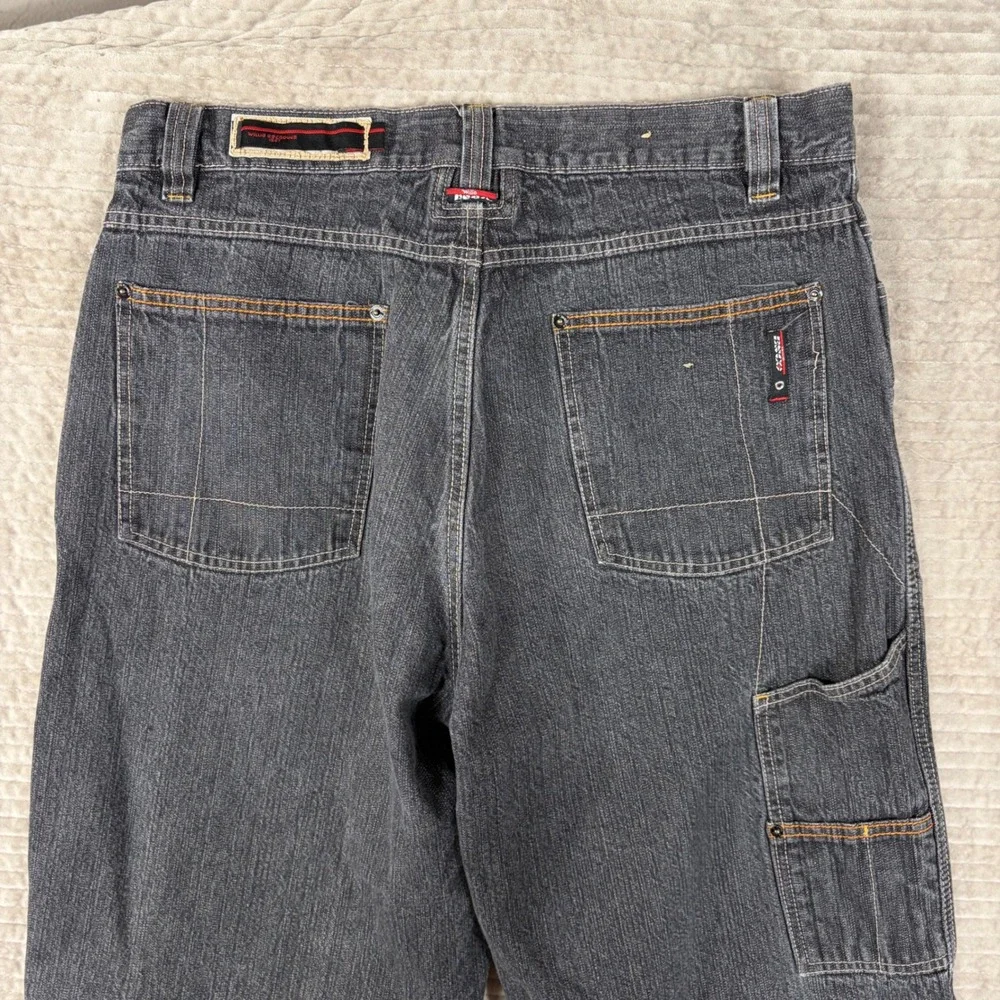 Willie Esco Duns Mens Carpenter Jeans Gray Denim Wide Leg Streetwear W36 L32